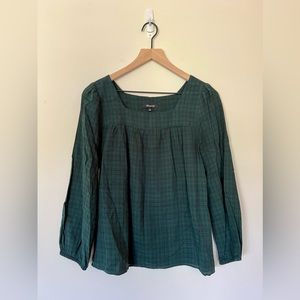 Madewell Green and Black Plaid Shirt